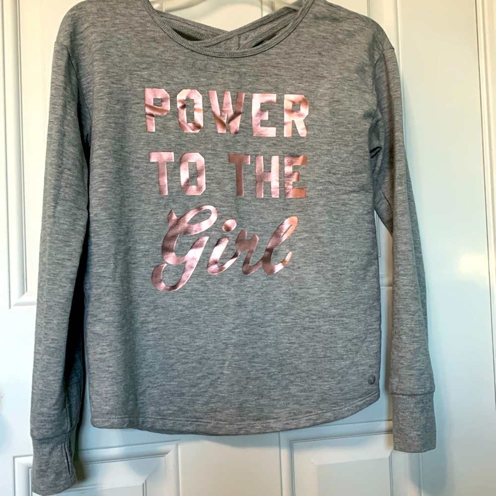 Xersion juniors long sleeves shirt size L (14 reg) gray soft material inside